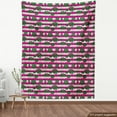 thumbnail image 4 of Exotic Fabric by the Yard Upholstery, Creative Pattern of Big Leaves on a Horizontally Striped Background, Decorative Fabric for DIY and Home Accents, Magenta Hunter Green by Ambesonne, 4 of 5