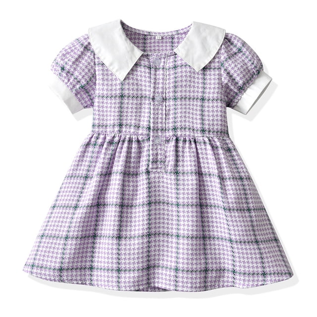 LOVZFMLL Girls' Summer Short Sleeve Ruffled Round Neck Lace Embroidery Mesh Princess Bow Skirt