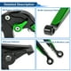 thumbnail image 4 of Palancas de freno y embrague cortas y largas para Kawasaki NINJA650R 2009-2016, palanca de freno ajustable de motocicleta, aleación de aluminio, cabeza negra, mango verde, 4 of 6
