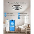 thumbnail image 3 of DESINO 20in Ceiling Fan with Light, Black Low Profile Fandelier, Remote & APP Control, Modern Flush Mount LED Fan Light with 3CCT and 6 Wind Speeds, Smart Ceiling Fan for Living Room Bedroom Kitchen, 3 of 12