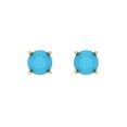 thumbnail image 3 of 0.2 Ct Round Cut Studs Blue Turquoise 18K Yellow Solid Solid Gold Everyday Dainty Earrings Screw Back, 3 of 7