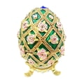 thumbnail image 2 of Estatuilla de joyería esmaltada Hugo Retro Diamante Rosas Huevo de Pascua Organizador de joyas de huevo, 2 of 6