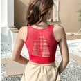 thumbnail image 4 of IROINNID Discount Sports Bras for Women Push Up Bra Mesh Rimless Yoga Vest Style Running Fitness Sports Bras,Red, 4 of 6