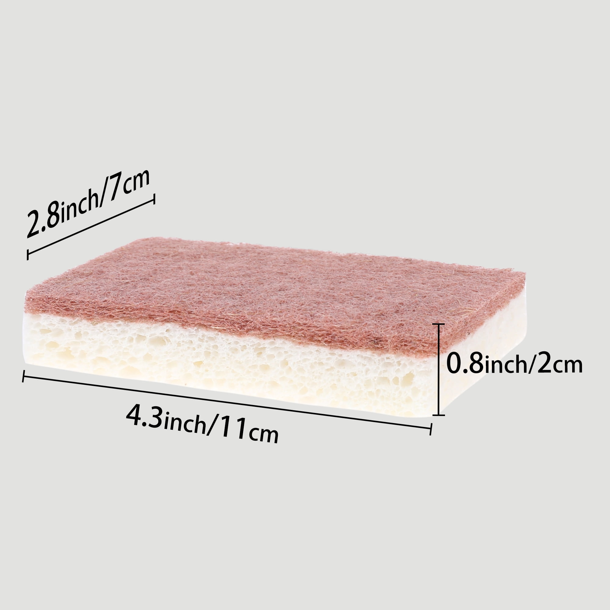 Unique Bargains Dual Sided Cleaning Sponges Kitchen Dishes Sponge White Brown 5 Pack