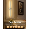 thumbnail image 4 of chalian Battery Operated Wall Sconce Set of 2, 24 Inch Wireless Rechargeable Wall Lights with Remote Control, 350° Rotate Dimmable 3000K-6000K LED Wall Lamps with Timer for Living Room, Bedroom, 4 of 14
