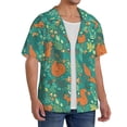 thumbnail image 4 of Honeii 's Fall Forest Squirrel for men's short-sleeved button-up collared shirt featuring a pocket, perfect for beach vacations, and travel adventures., 4 of 5