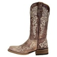 thumbnail image 3 of Corral Western Boots Girls 10" Pull On Leather Embroidery Brown A2980, 3 of 5