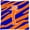 Blue/Orange, variant on Carolines Treasures Monogram Initial I Tiger Stripe Blue and Orange Fabric Decorative Pillow