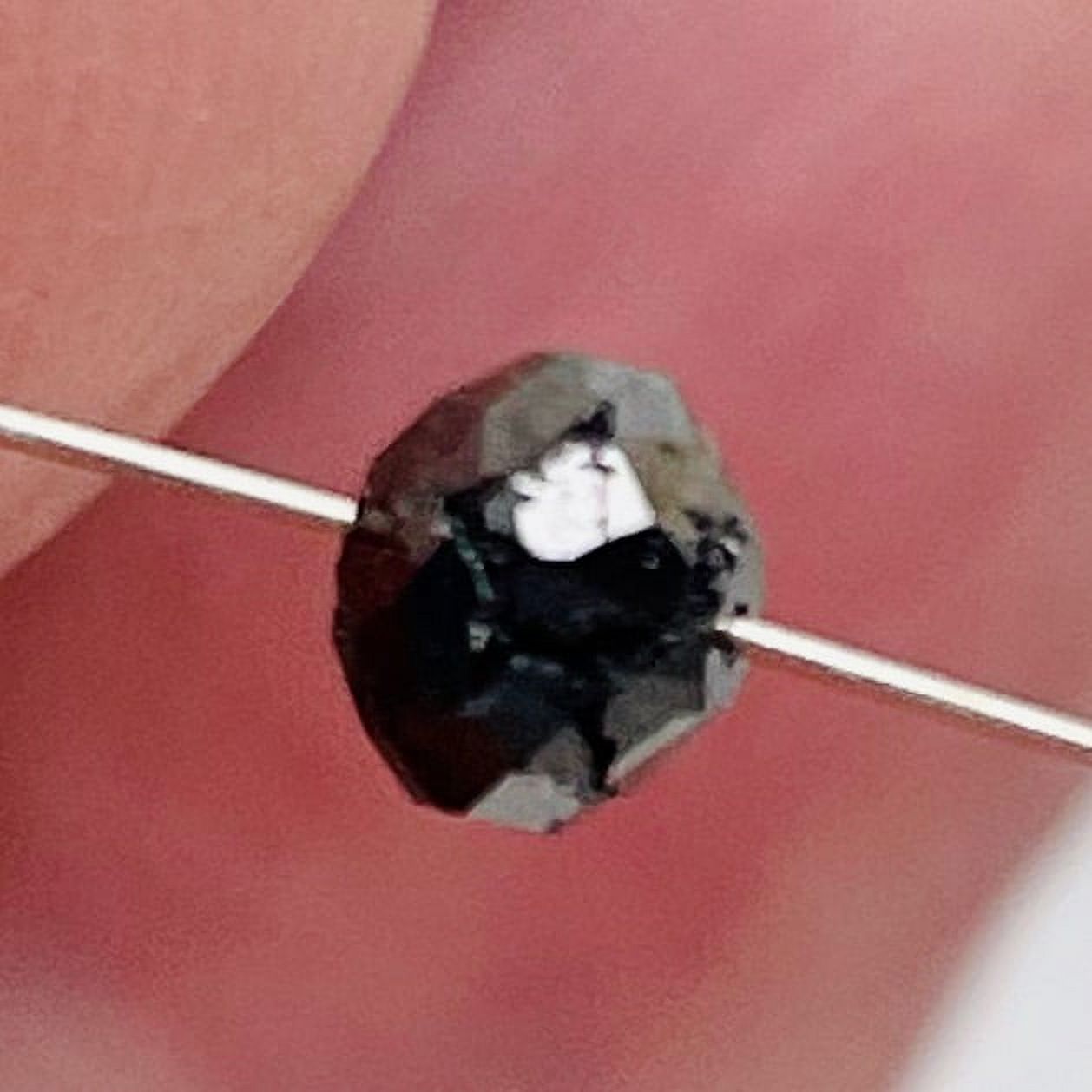 1 Fancy Color 0.55cts Natural Black Diamond Roundel Bead 9892E - image 2 of 11
