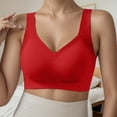 thumbnail image 2 of HNMKIU Wireless Bras for Women Seamless Comfort Full Coverage T-Shirt Bra Design for Gather Support Autumn Winter Wear Plus Size Bras Red,L, 2 of 4