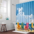 thumbnail image 3 of Beach Chairs Bathroom Shower Curtain, Summer Beach Ocean Seagull Sky Waterproof Washable Soft Bath Curtain for Bathtub Decor with 12 Hooks&Grommet, 66x72 Inch, 3 of 9