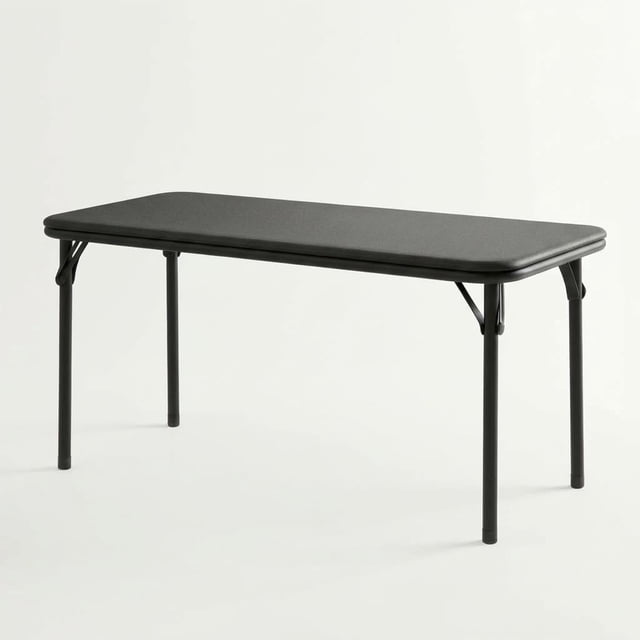 47" Rectangular Folding Table, Portable Folding Table for Indoor/Outdoor, Activity Table with Anti Slip Table Legs, Space Saving, Kids Foldable Table for Classroom, Nursery, Black