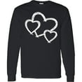 thumbnail image 3 of Inktastic Three White Hearts Long Sleeve T-Shirt, 3 of 5
