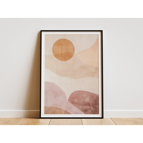 Abstract Wall Art Print Minimalist Art Print Modern Wall Decor Boho Wall Art Soft Pastel Shapes Living Room Decor