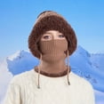 thumbnail image 6 of Fufafayo under $5 Warm Knitted Hat, Knitted Winter Hat, 3 in 1 Beanie Scarf Mask Combo, Fleece Lined Outdoor Cap, Cold Weather Head Neck Protection, Ski Sports Commuting Gear, 6 of 6