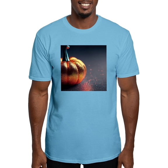 CafePress - Glitter Pumpkin Men's Classic T Shirt - Fitted T-Shirt, Vintage Fit Soft Cotton Tee