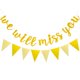 thumbnail image 1 of Brillo dorado Te extra?aremos Banner Banner de graduación con bandera triangular Banner para jubilación Despedida Going Away Office Work Party Decoraciones ZefeiWu 1327534234381, 1 of 1