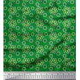 thumbnail image 1 of Soimoi Green Cotton Poplin Fabric Artistic Floral Print Fabric by the Yard 56 Inch Wide, 1 of 3