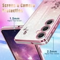thumbnail image 5 of (3in1 for Samsung Galaxy S23 FE Case for Women Girls Glitter Girly Cute Bling Flowers Phone Cases with Ring Stand Design Sparkle Floral Shiny Pretty Cover for Samsung S23 FE 5G 6.4'', 5 of 12