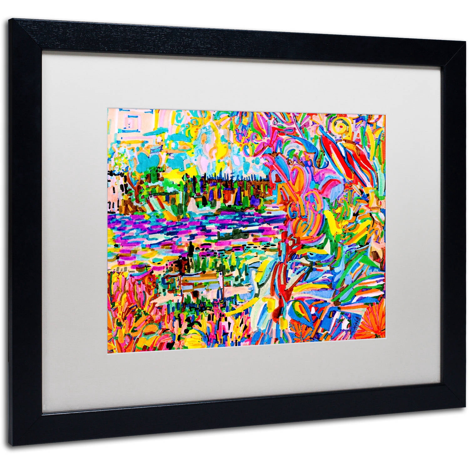 Trademark Fine Art "A Bouquet For Kitsilano" Canvas Art by Josh Byer, White Matte, Black Frame