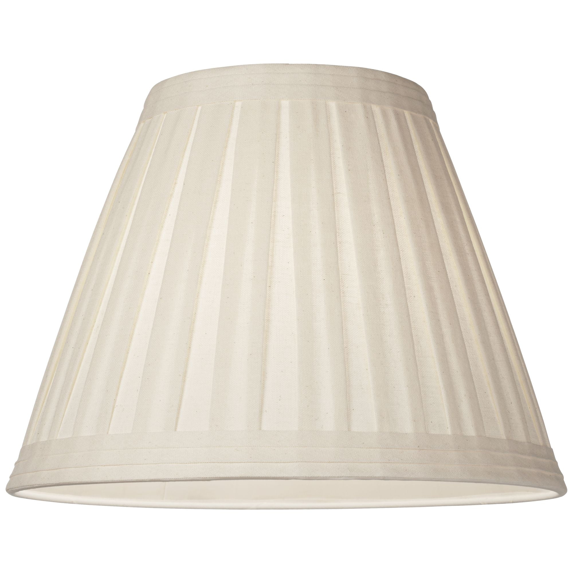Springcrest Creme Linen Medium Box Pleat Lamp Shade 7" Top x 14" Bottom x 11" High (Spider) Replacement with Harp and Finial