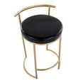 thumbnail image 3 of LumiSource Gold Metal, Black PU Round Fuji 26" Fixed-Height Counter Stool - Set of 2, 3 of 8