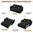 thumbnail image 4 of Dinosisco 3 in 1 Convertible Pull Out Sofa Bed, 55" Velvet Loveseat Sleeper for Living Room, Black, 4 of 8
