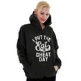 thumbnail image 4 of I Put Eat In Cheat Day Funny Foodie Unisex Plus Fleece Graphic Hoodie Brisco Brands 2X, 4 of 5