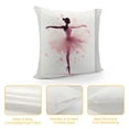 thumbnail image 4 of Shangniulu Throw Pillow Cover Ballet Cute Little Ballerina Dancing Girl in Pink Dress Cartoon Decorative Pillow Case Home Decor Square 18x18 Inches Pillowcase, 4 of 5