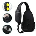 thumbnail image 6 of LHWEN One Shoulder Sports Chest Bag Adjustable Waist Pack Straddle Bag with Convertible Strap Front Zipper Hidden Earphone Hole Organizer Backpack for Travel and Outdoor Activities, 6 of 9