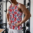 thumbnail image 5 of Balery Palm Tree Pattern on Red Pattern Men's Workout Tank Top Gym Muscle Tee Fitness Bodybuilding Sleeveless T Shirt Quick Dry Fit Muscle Tank Top Slim-Fit Tank-Small, 5 of 7