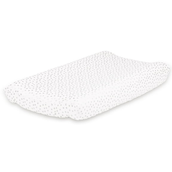 metallic silver dot baby changing pad cover by the peanut shell