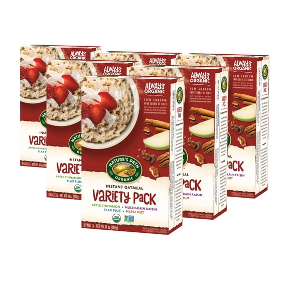 Nature's Path Organic Variety Pack Instant Oatmeal, 14oz Box (pack of 6)