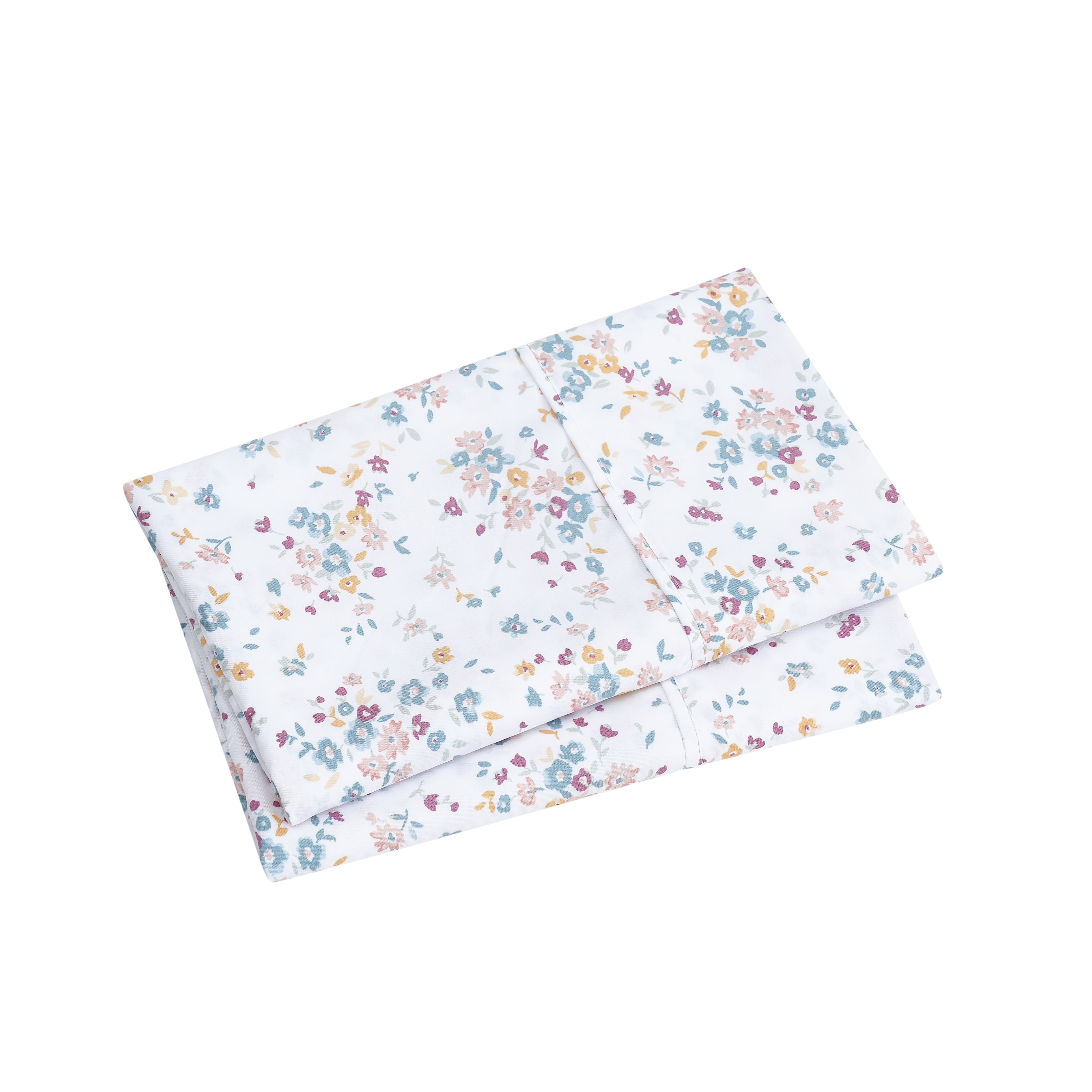 Mainstays Super Soft Brushed Microfiber Pillowcase Set, White Floral, King, 2 Piece