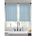 thumbnail image 3 of Sky Blue Semi Sheer Window Curtains 54 Inches Long, Modern Pure Winter Sky Blue Rod Pocket Voile Silky Chiffon Curtain Light Filtering Drapes for Living Room, Kitchen, Bedroom, 52"x54", 2 Panels, 3 of 9