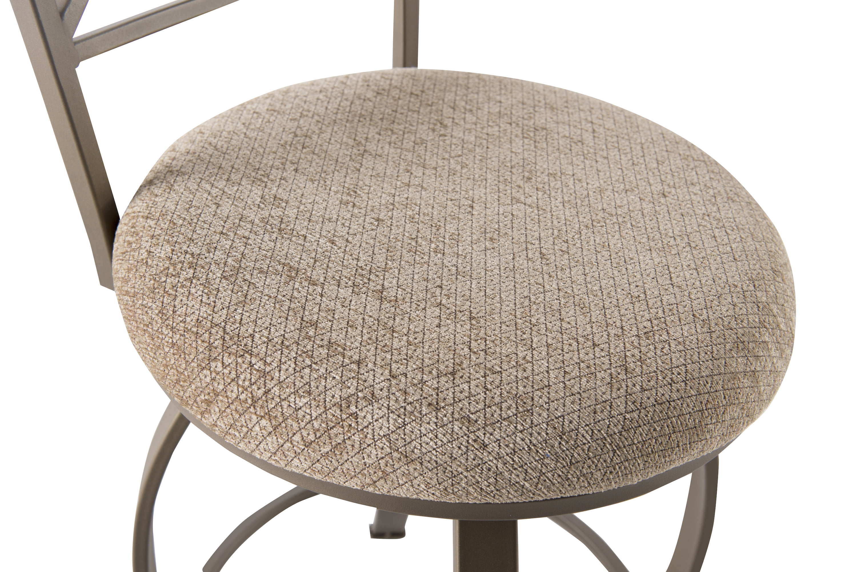 Roselyn 24" Counter Stool with Swivel, Brushed Faux Medium Cherry Wood with "Matte Pewter and Bronze" Metal