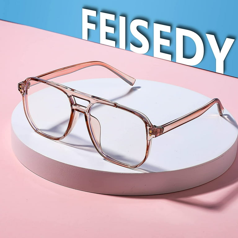 FEISEDY Oversized Blue Light Blocking Glasses Retro Cateye