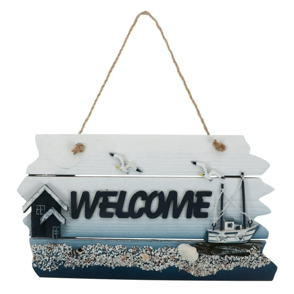 Nautical Wooden Welcome Sign for Coastal Decor