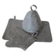 thumbnail image 3 of 3 uds Sauna sombrero estera guante accesorios de baño Anti calor casa de baño reutilizable gris Cola Kits de sauna, 3 of 8
