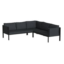 Flash Furniture Lea Series Steel Patio Lounge Sectional - Charcoal