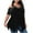 Black, variant on Plus Size Tops for Women Cold Shoulder Sequins Summer T Shirts Short Sleeve Asymmetrical Hem Blouses Black 6XL