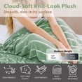thumbnail image 4 of Regal Living Ultra Soft Cozy Knit Throw Blanket, Sage Green Stripe, 90" x 90", 4 of 4