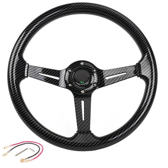 345mm Grip 350mm ABS Steering Wheel 6 Bolt Design Lightweight Construction Vehicle Compatibility