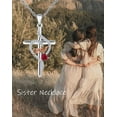 thumbnail image 6 of ICTPTOSL Cross Necklace for Women 925 Sterling Silver Sister Necklace Faith Jewelry Gifts for Women Sisters, 6 of 7
