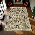 thumbnail image 4 of Beige Geometric Patchwork Cowhide Rug, 4 of 5