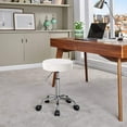 thumbnail image 6 of RTYJGD White Swivel Office Stool, Rolling Salon Massage & Tattoo Chair, Modern Round Stool, 16.14"D x 16.14"W x 25.98"H,White, 6 of 6