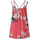 thumbnail image 3 of Gibobby Verano Mujer Correa casual Sin mangas Estampado de flores Cuello en V Dobladillo curvo Tops Blusa(Rojo,G), 3 of 4