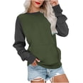 thumbnail image 1 of MeetoTime Chandail en Molleton pour Femmes Mode Automne Manches Longues Col Rond Ample avec Poche, 1 of 5