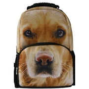 Golden Retriever Dog Backpack 3D Deep Stereographic Animal Face on Felt Fabric