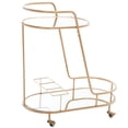 thumbnail image 4 of SAFAVIEH Midas Modern 2 Tier Oval Bar Cart, Gold/Mirrored (30 in. W x 15.6 in. D x 33.4 in. H), 4 of 11